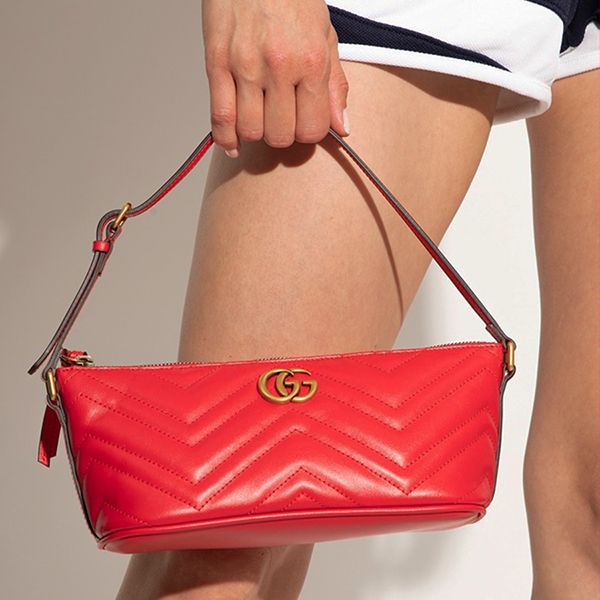 Túi Đeo Vai Nữ Gucci GG Marmont Red Shoulder Bag 739166 AABZB 6832 Màu Đỏ - Túi xách - Vua Hàng Hiệu