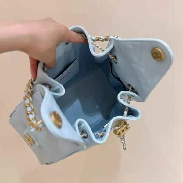Túi Xách Tay Nữ Chanel 25 Small Handbag Grained Light Blue Màu Xanh Lam Sáng - Túi xách - Vua Hàng Hiệu
