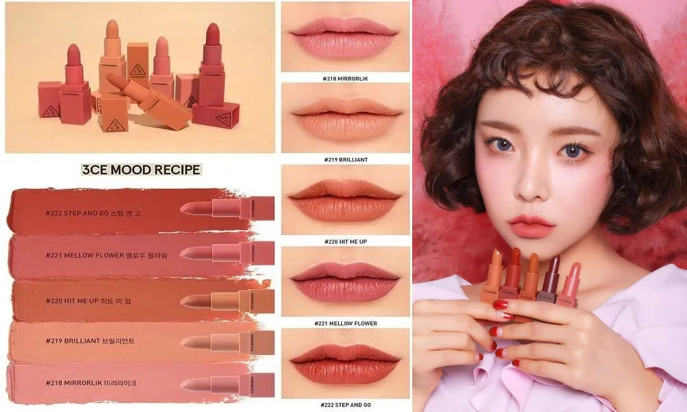 Bảng Màu Son Môi 3CE: Cập Nhật Đầy Đủ Màu Son Hot Trend
