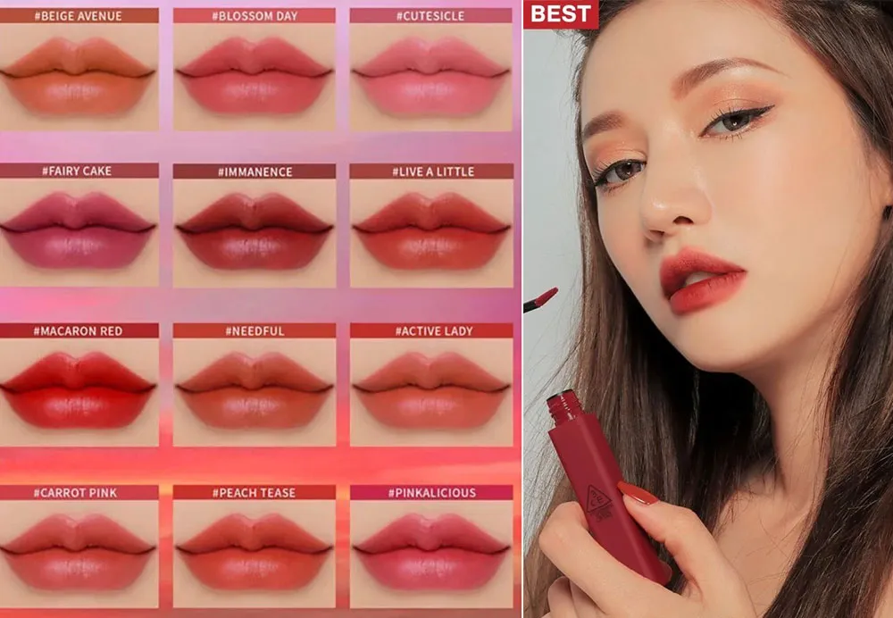 Bảng Màu Son Môi 3CE: Cập Nhật Đầy Đủ Màu Son Hot Trend