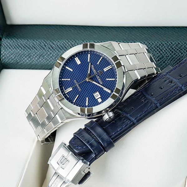 Đồng Hồ Maurice Lacroix Aikon AI6008-SS002-430-2 Màu Bạc Xanh (2 Dây) - Đồng hồ - Vua Hàng Hiệu