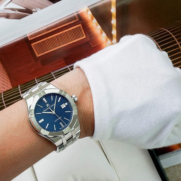 Đồng Hồ Maurice Lacroix Aikon AI6008-SS002-430-2 Màu Bạc Xanh (2 Dây) - Đồng hồ - Vua Hàng Hiệu