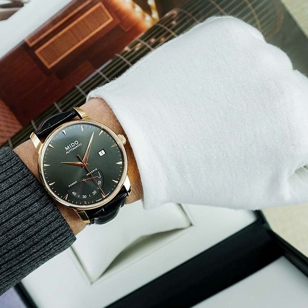 Đồng Hồ Nam Mido Automatic Baroncelli Power Reserve M8605.3.13.4 Màu Đen Vàng Hồng - Đồng hồ - Vua Hàng Hiệu