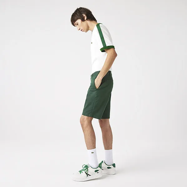 Quần Short Nam Lacoste Slim Fit Stretch Cotton Bermuda Shorts FH2647-5HX Màu Xanh Lá Size 33 - Thời trang - Vua Hàng Hiệu