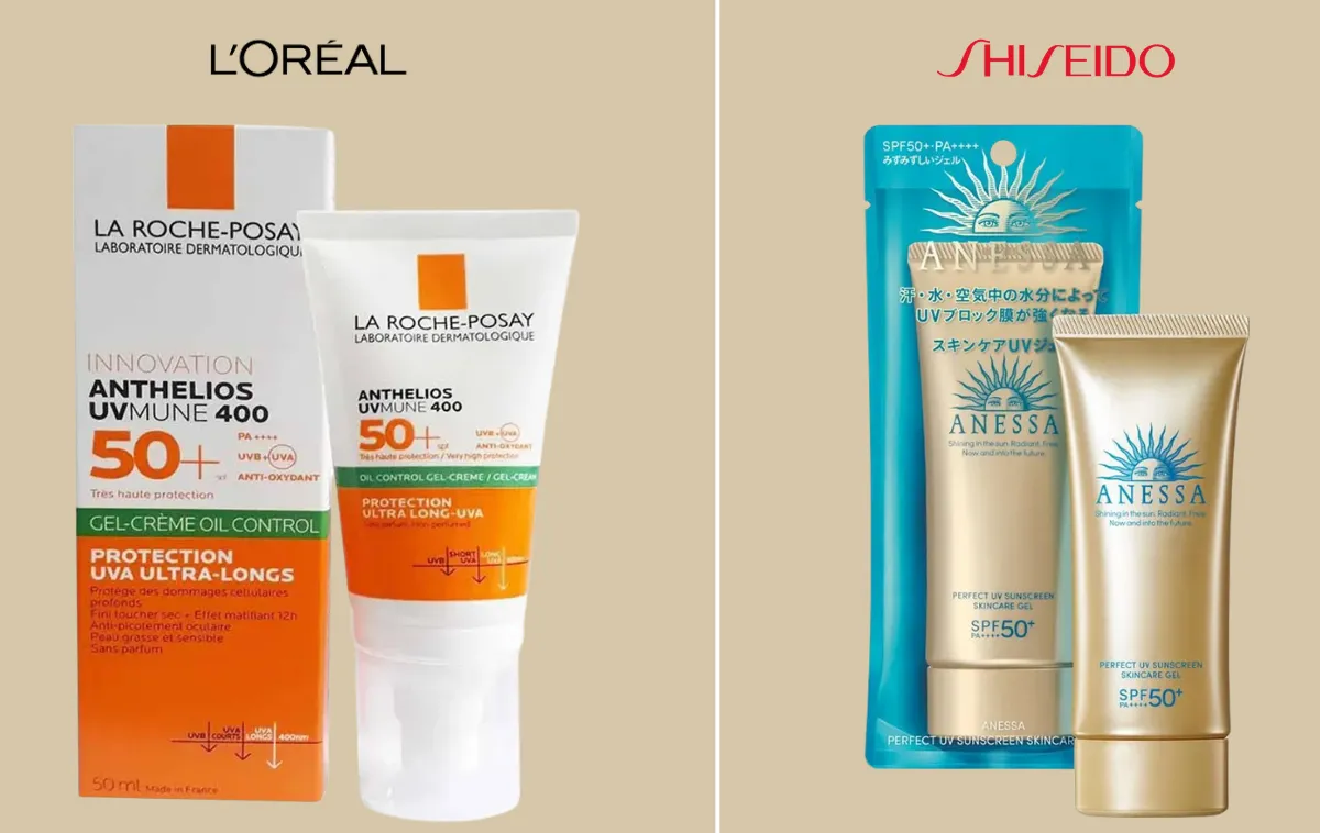 Bảng so sánh kem chống nắng Anessa và La Roche-Posay chi tiết
