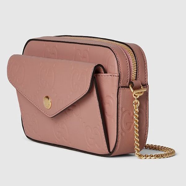 Túi Đeo Chéo Nữ Gucci GG Super Mini Shoulder Bag Rose 781554-AAC1Q-5820 Màu Hồng Beige - Túi xách - Vua Hàng Hiệu