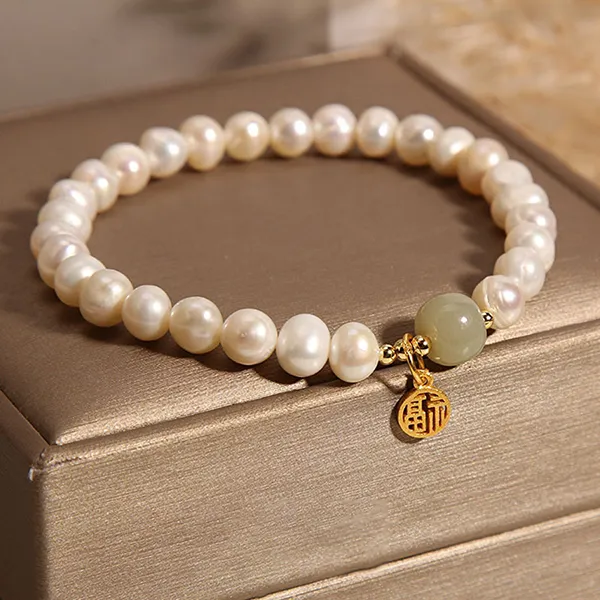 Vòng Đeo Tay Nữ Kya Jewel Ngọc Trai Sweet Jade JB22 Màu Trắng - Trang sức - Vua Hàng Hiệu
