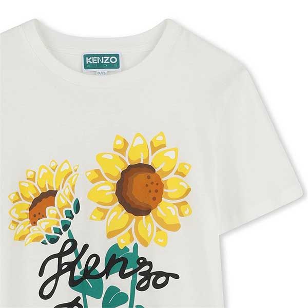 Áo Thun Nữ Kenzo Sunflower Print K61108 117 T-Shirt Màu Trắng Size 14Y - Thời trang - Vua Hàng Hiệu