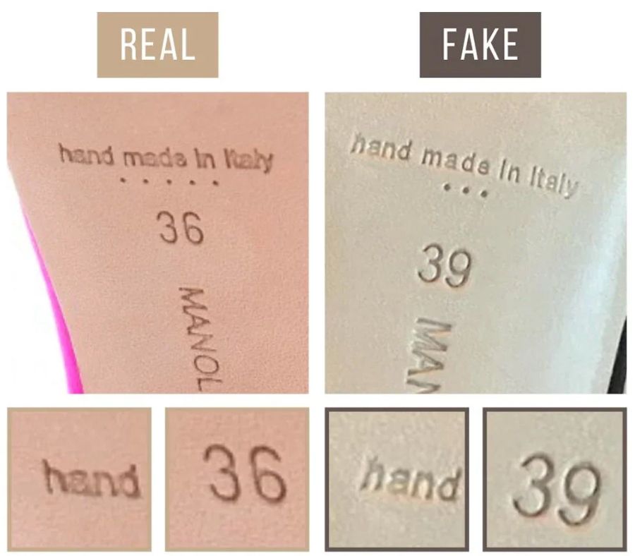 Cách nhận biệt giày Manolo Blahnik Hangisi thật và nhái