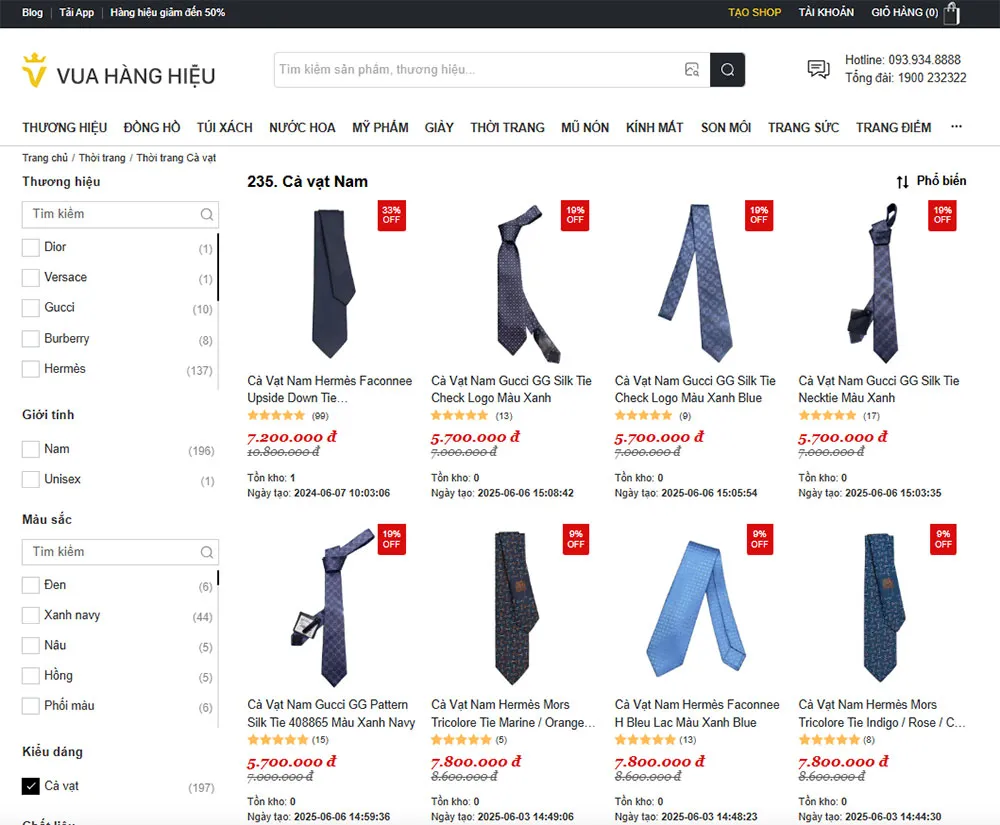 Top 10 Cửa Hàng Bán Cà Vạt Tại Hà Nội Uy Tín, Chất Lượng Nên Mua