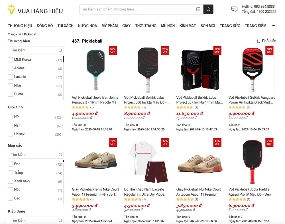 Top 10 cửa hàng bán đồ Pickleball gần đây chất lượng, uy tín