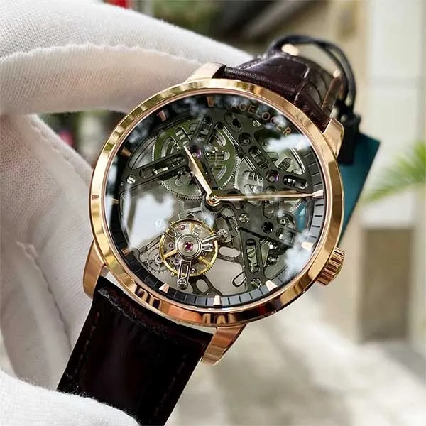 Đồng Hồ Nam Agelocer Bosch Tourbillon 9001D2 Màu Đen Nâu - Đồng hồ - Vua Hàng Hiệu