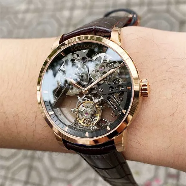 Đồng Hồ Nam Agelocer Bosch Tourbillon 9001D2 Màu Đen Nâu - Đồng hồ - Vua Hàng Hiệu
