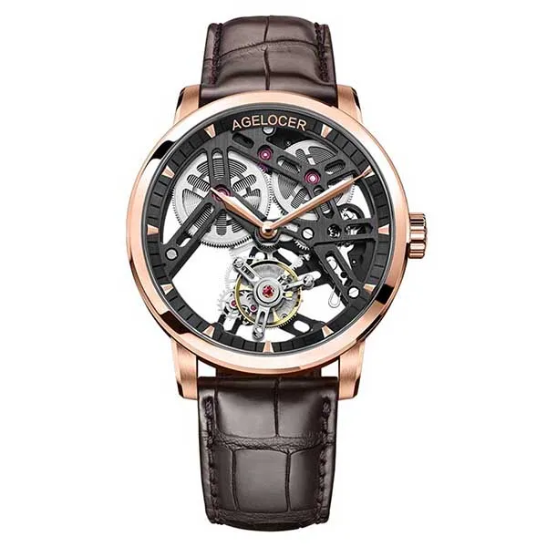 Đồng Hồ Nam Agelocer Bosch Tourbillon 9001D2 Màu Đen Nâu - Đồng hồ - Vua Hàng Hiệu