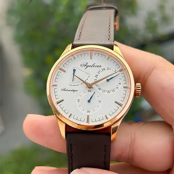 Đồng Hồ Nam Agelocer Budapest 4101D2 Màu Trắng Nâu - Đồng hồ - Vua Hàng Hiệu