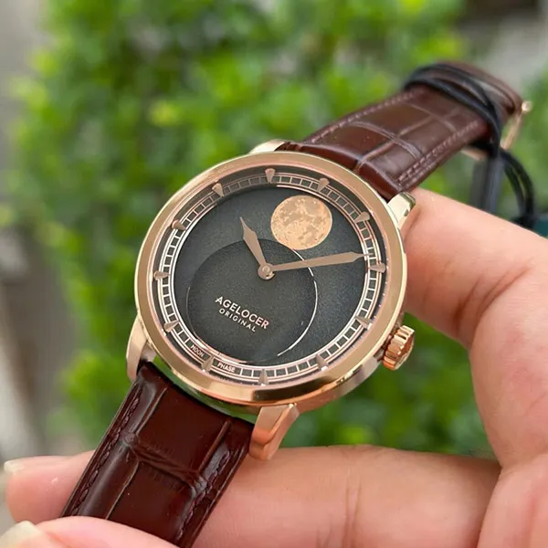 Đồng Hồ Nam Agelocer Moon Phase 6412D2 Màu Nâu - Đồng hồ - Vua Hàng Hiệu