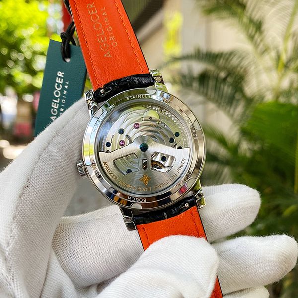 Đồng Hồ Nam Agelocer Moon Phases 6401A1 Màu Đen Xanh - Đồng hồ - Vua Hàng Hiệu