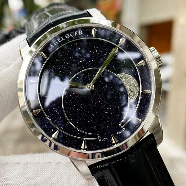 Đồng Hồ Nam Agelocer Moon Phases 6406A1 Màu Xanh Đen - Đồng hồ - Vua Hàng Hiệu