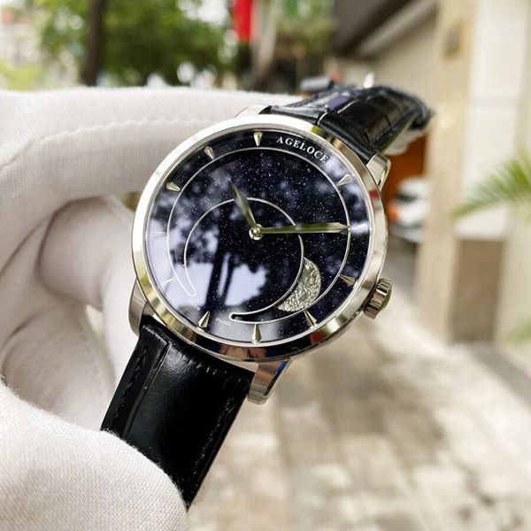 Đồng Hồ Nam Agelocer Moon Phases 6406A1 Màu Xanh Đen - Đồng hồ - Vua Hàng Hiệu