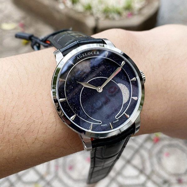 Đồng Hồ Nam Agelocer Moon Phases 6406A1 Màu Xanh Đen - Đồng hồ - Vua Hàng Hiệu