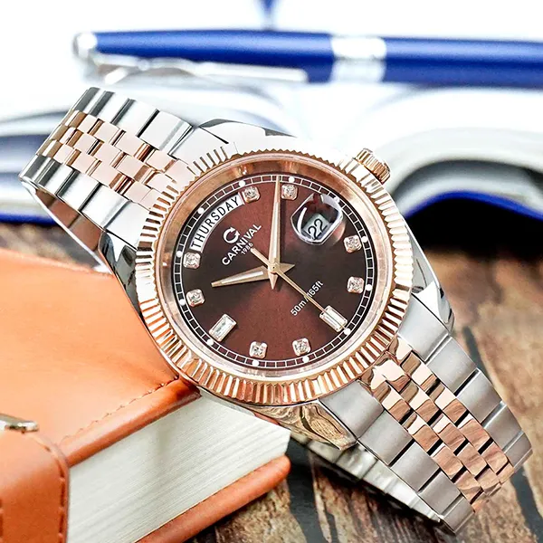 Đồng Hồ Nam Carnival Quartz Watch 8190G-CH-N Màu Demi Mặt Nâu - Đồng hồ - Vua Hàng Hiệu