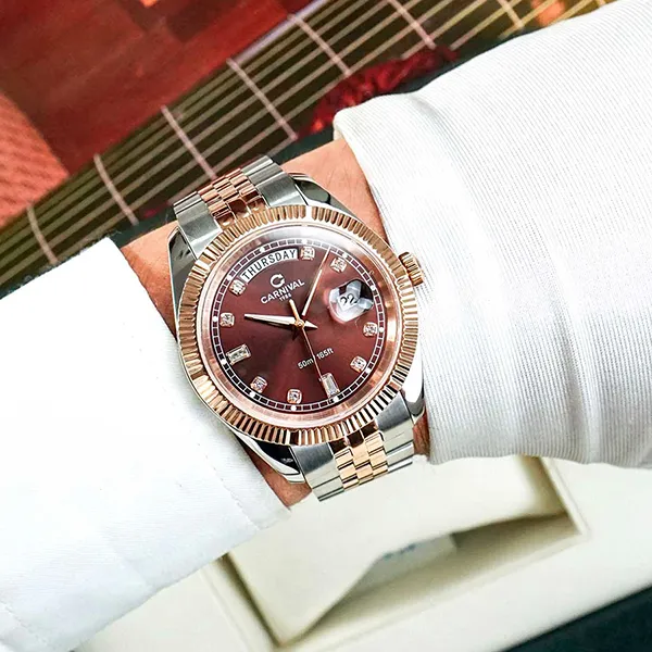 Đồng Hồ Nam Carnival Quartz Watch 8190G-CH-N Màu Demi Mặt Nâu - Đồng hồ - Vua Hàng Hiệu