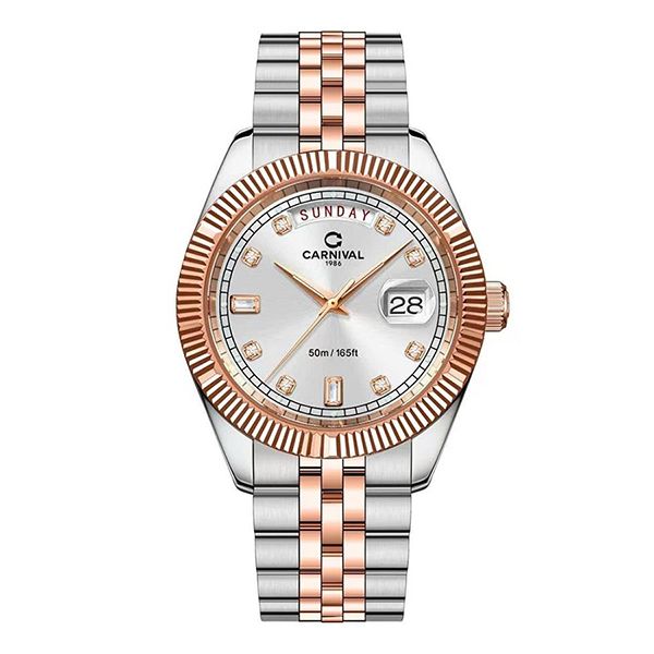 Đồng Hồ Nam Carnival Quartz Watch 8190G-CH-T Màu Demi (Vàng Hồng/Bạc) - Đồng hồ - Vua Hàng Hiệu