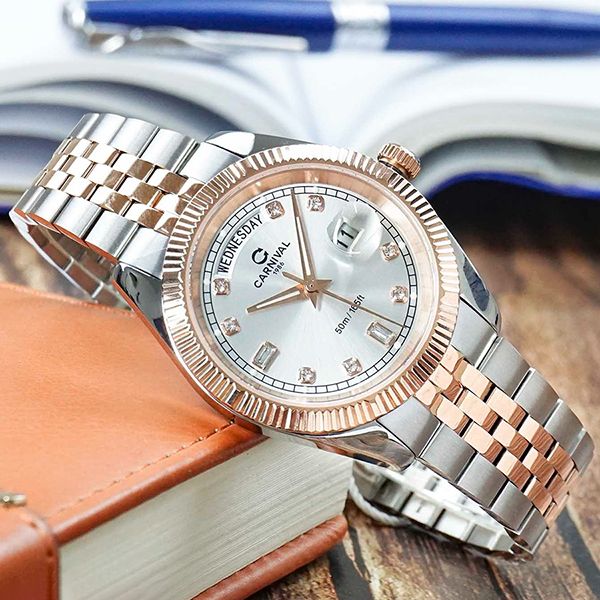 Đồng Hồ Nam Carnival Quartz Watch 8190G-CH-T Màu Demi (Vàng Hồng/Bạc) - Đồng hồ - Vua Hàng Hiệu