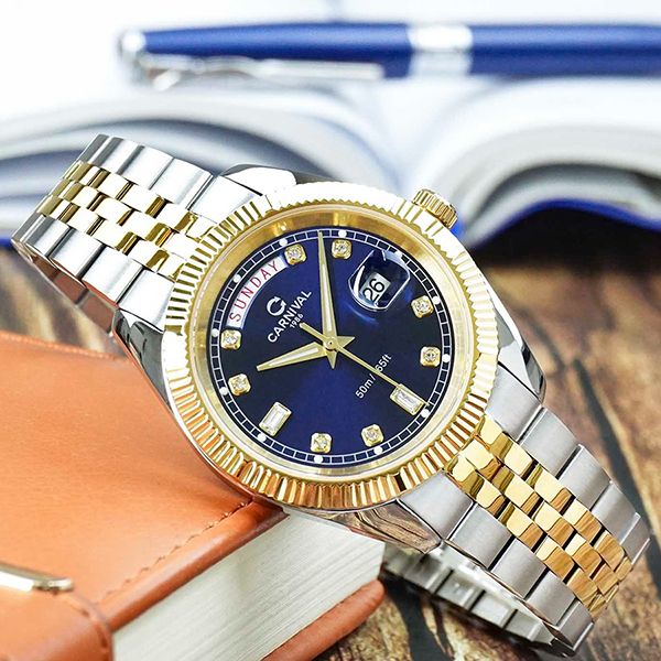 Đồng Hồ Nam Carnival Quartz Watch 8190G-CV-X Màu Demi Mặt Xanh - Đồng hồ - Vua Hàng Hiệu