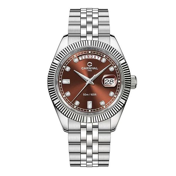 Đồng Hồ Nam Carnival Quartz Watch 8190G-VT-N Màu Bạc/Nâu - Đồng hồ - Vua Hàng Hiệu