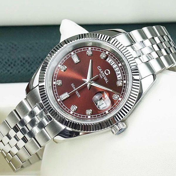 Đồng Hồ Nam Carnival Quartz Watch 8190G-VT-N Màu Bạc/Nâu - Đồng hồ - Vua Hàng Hiệu