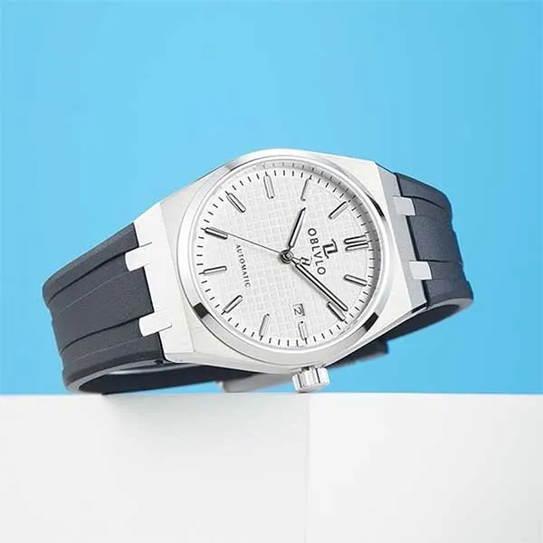 Đồng Hồ Nam Oblvlo Luxury Stainless Steel Mechanical Watches Màu Đen - Bạc - Đồng hồ - Vua Hàng Hiệu