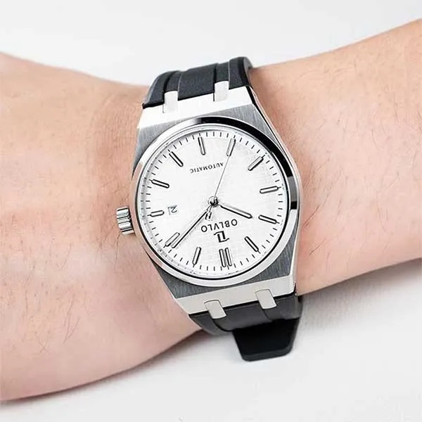 Đồng Hồ Nam Oblvlo Luxury Stainless Steel Mechanical Watches Màu Đen - Bạc - Đồng hồ - Vua Hàng Hiệu