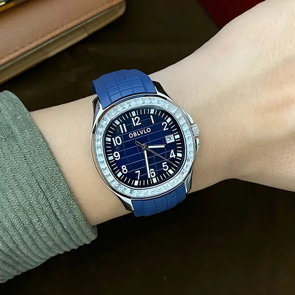 Đồng Hồ Nam OBLVLO OBL-FM-SL-YLLR Màu Xanh Navy - Đồng hồ - Vua Hàng Hiệu