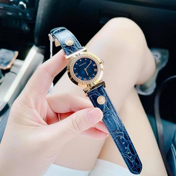 Đồng Hồ Nữ Versace Vanity Quartz Movement Blue Dial Ladies Watches, 35mm P5Q80D282 S282 Màu Xanh Vàng - Đồng hồ - Vua Hàng Hiệu