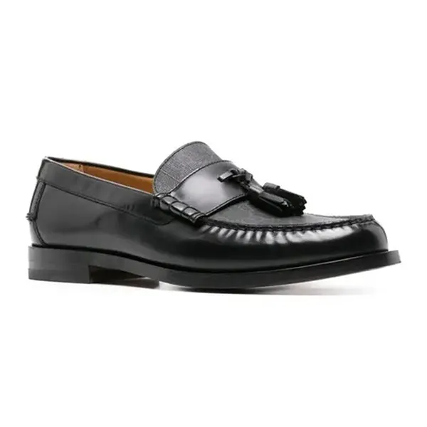Giày Lười Nam Gucci GG Supreme Tassel Moccasin Loafers Leather Black Màu Đen Size 41 - Giày - Vua Hàng Hiệu