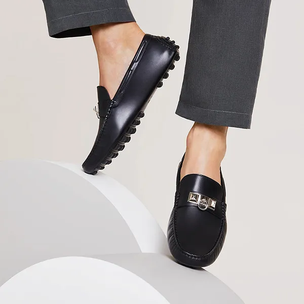 Giày Lười Nam Hermès Mocassins Irving H141251ZH02390 Màu Đen - Giày - Vua Hàng Hiệu
