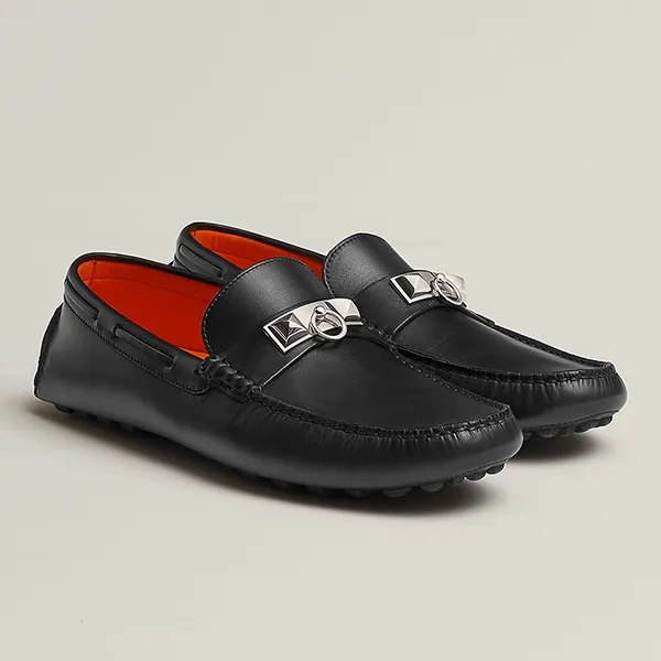 Giày Lười Nam Hermès Mocassins Irving H141251ZH02390 Màu Đen - Giày - Vua Hàng Hiệu