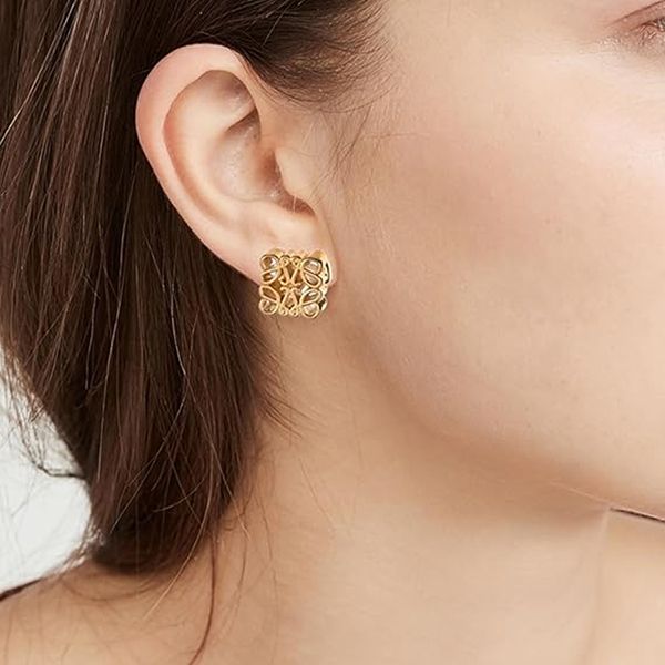 Khuyên Tai Nữ Loewe Earrings Designer Vintage Earrings Women's Màu Vàng - Trang sức - Vua Hàng Hiệu