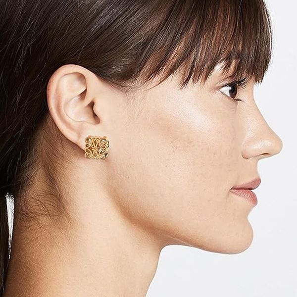 Khuyên Tai Nữ Loewe Earrings Designer Vintage Earrings Women's Màu Vàng - Trang sức - Vua Hàng Hiệu