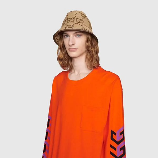 Mũ Nữ Gucci Jumbo GG Canvas Bucket Hat ‎681256 3HAGJ 2564 Màu Nâu Size S - Mũ nón - Vua Hàng Hiệu