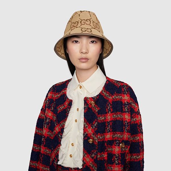 Mũ Nữ Gucci Jumbo GG Canvas Bucket Hat ‎681256 3HAGJ 2564 Màu Nâu Size S - Mũ nón - Vua Hàng Hiệu