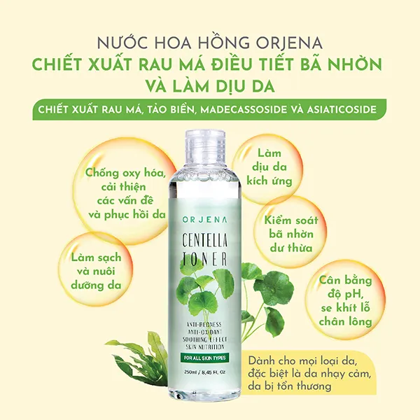 Nước Hoa Hồng Điều Tiết Bã Nhờn Và Làm Dịu Da Orjena Centella Toner 250ml - Mỹ phẩm - Vua Hàng Hiệu