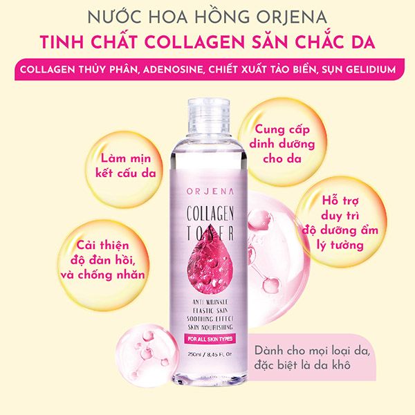 Nước Hoa Hồng Orjena Tinh Chất Collagen Hỗ Trợ Săn Chắc Da 250ml - Mỹ phẩm - Vua Hàng Hiệu