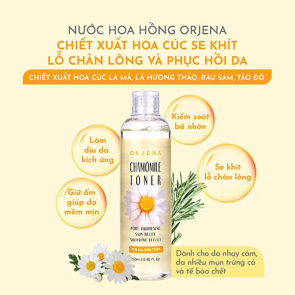 Nước Hoa Hồng Se Khít Lỗ Chân Lông Và Phục Hồi Da Orjena Chamomile Toner 250ml - Mỹ phẩm - Vua Hàng Hiệu