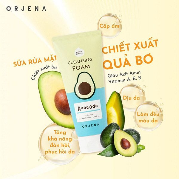 Sữa Rửa Mặt Orjena Chiết Xuất Quả Bơ 180ml - Sữa Rửa Mặt - Vua Hàng Hiệu