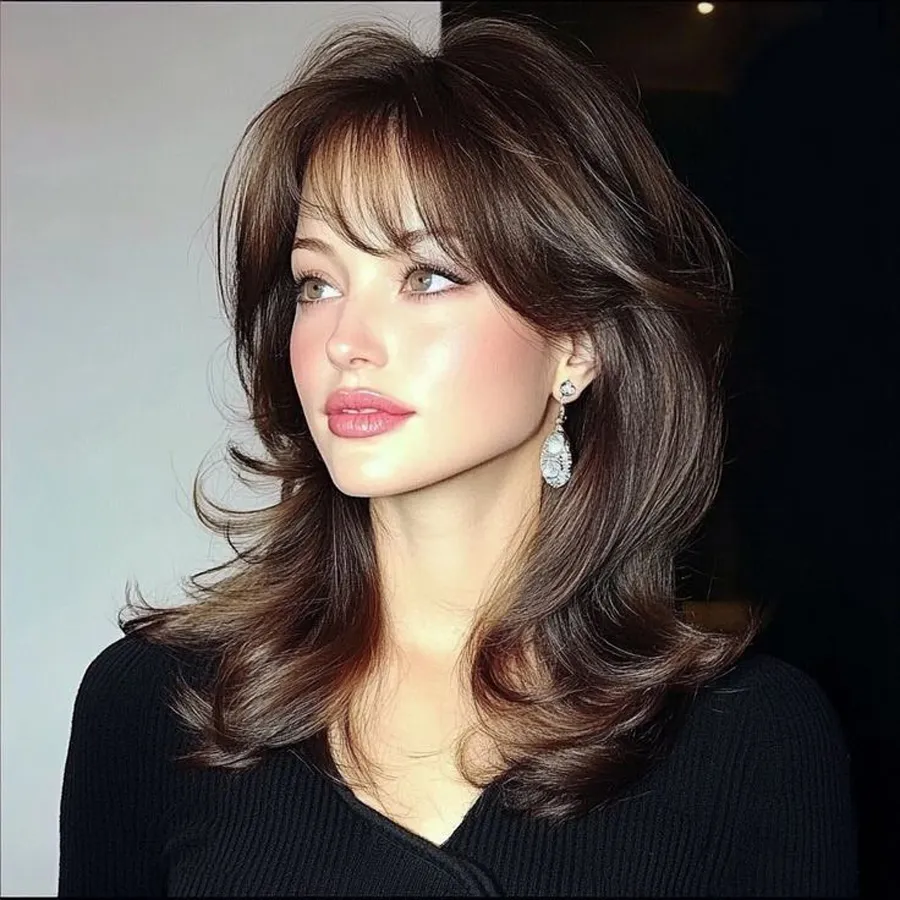 Tóc mái cổ chai rẽ ngôi lệch