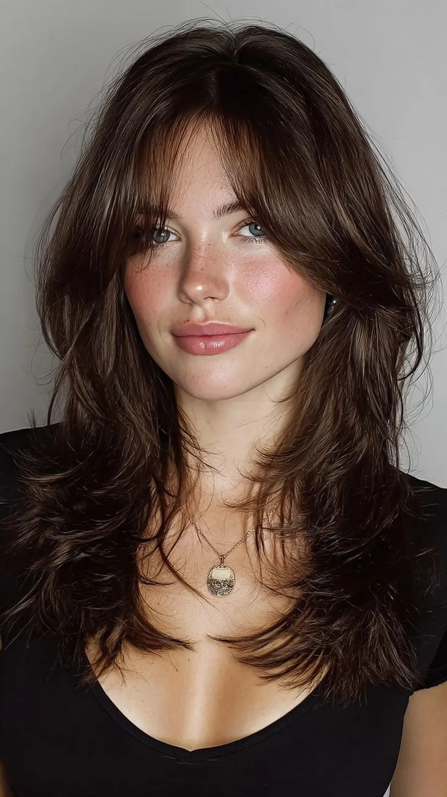 Tóc mái cổ chai layer cho mặt dài