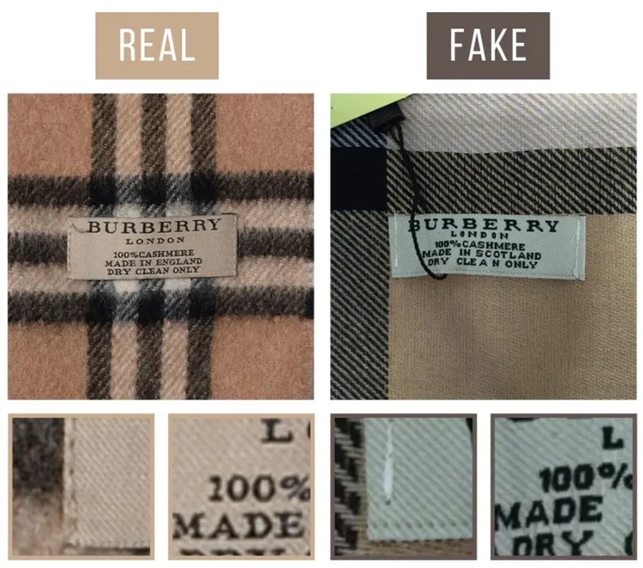 Cách phân biệt khăn Burberry thật - giả