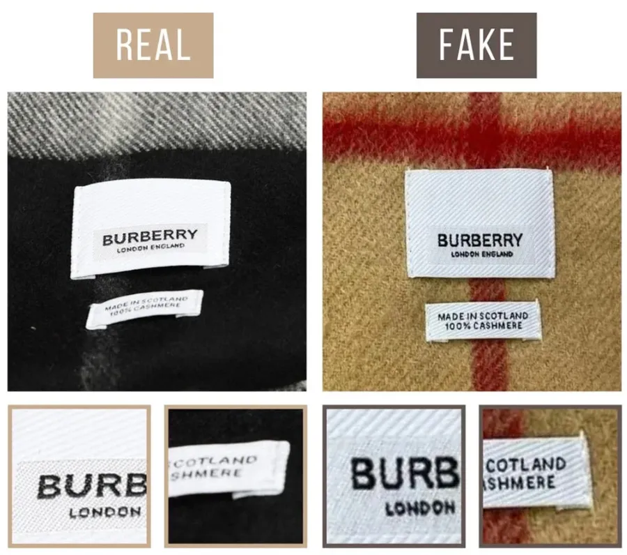 Cách phân biệt khăn Burberry thật - giả